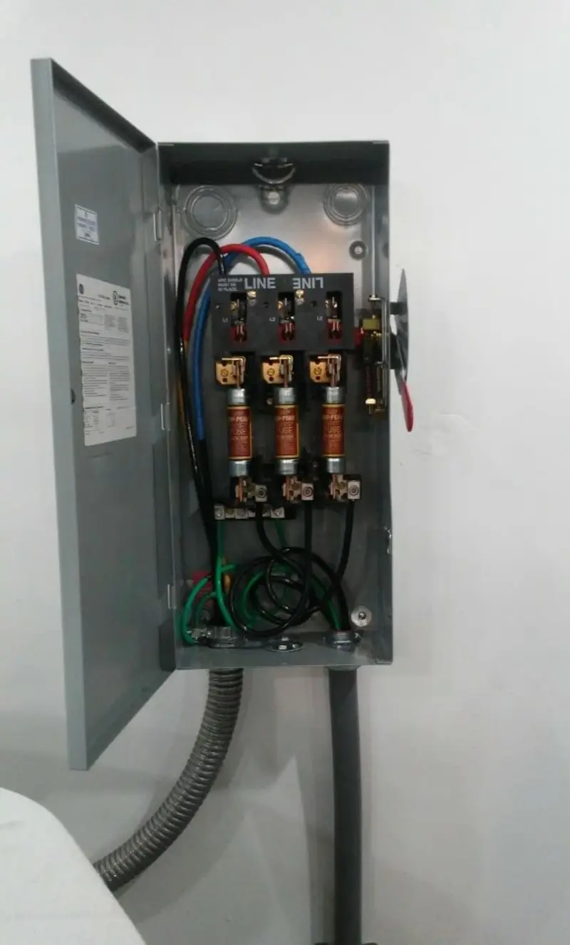 Three-phase disconnect switch installed for Electrical Wiring & Rewiring in Hampton